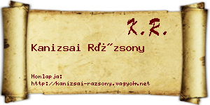 Kanizsai Rázsony névjegykártya